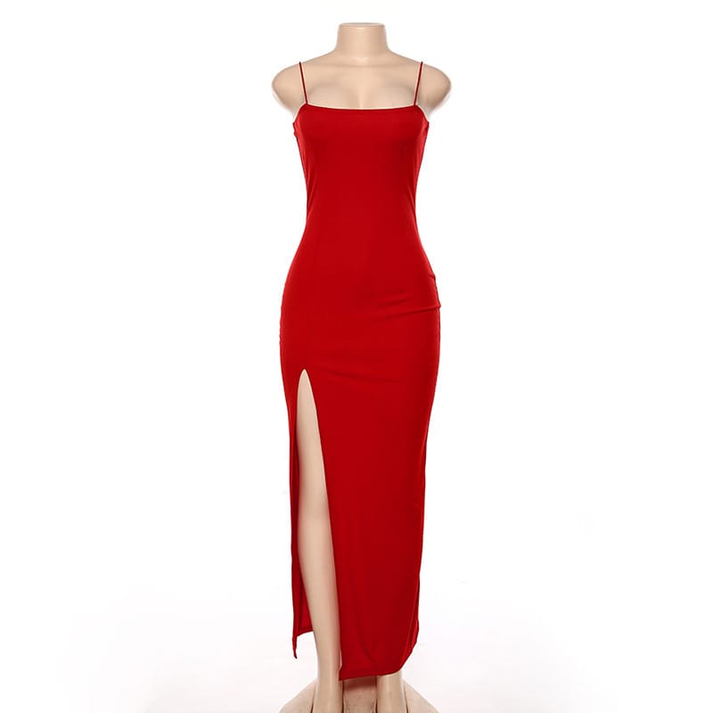 Vestido dama largo Sirena escote recto